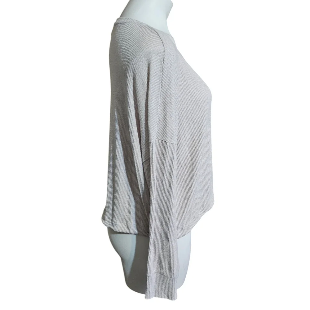 Express Factory Ribbed Drawstring hem top Sand Size M - Picture 2 of 10